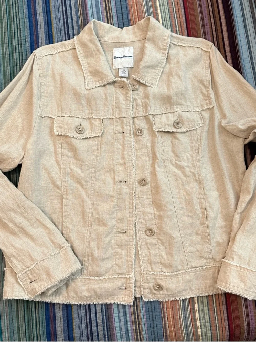 Tommy Bahama Two Palms Raw Edge Linen Jacket - Picture 3 of 6